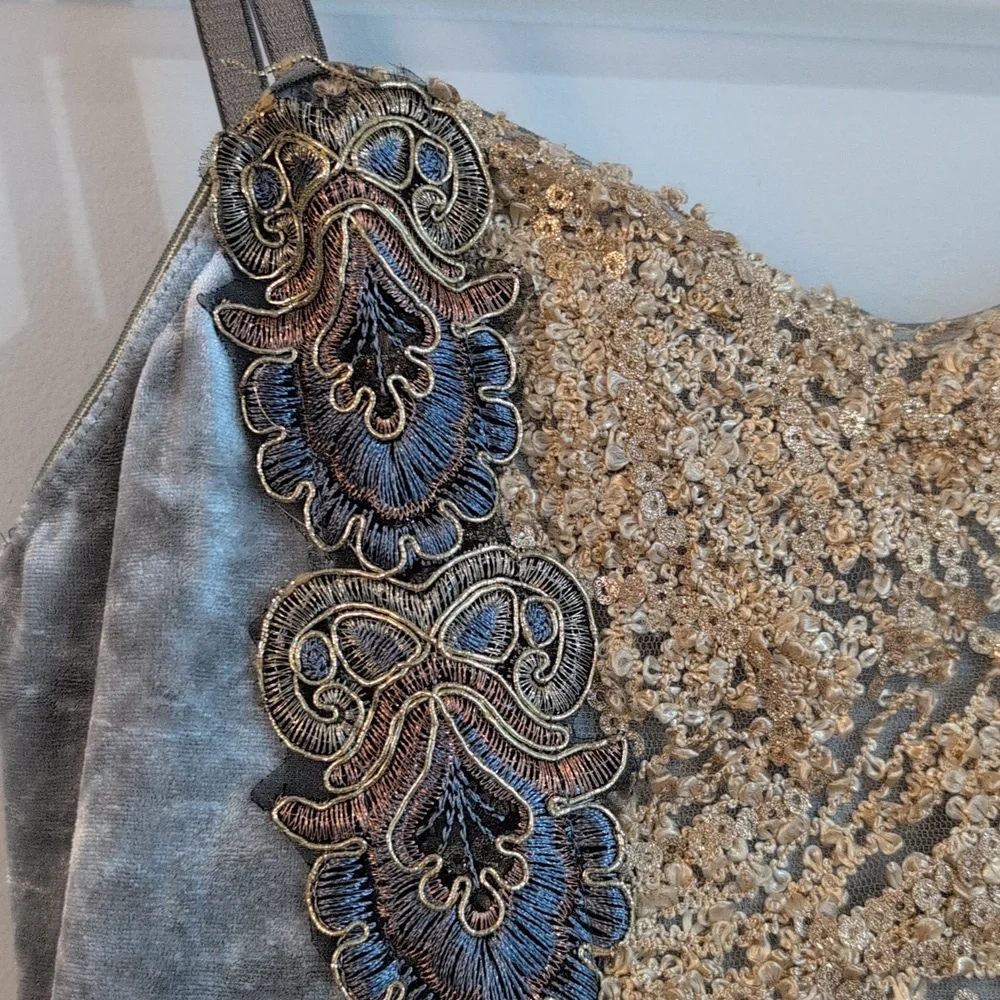 Revolution Velvet Silver and Gold Dance Costume Tutu Size Women's M - Picture 5 of 12